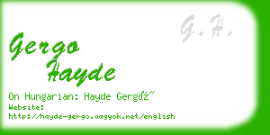 gergo hayde business card